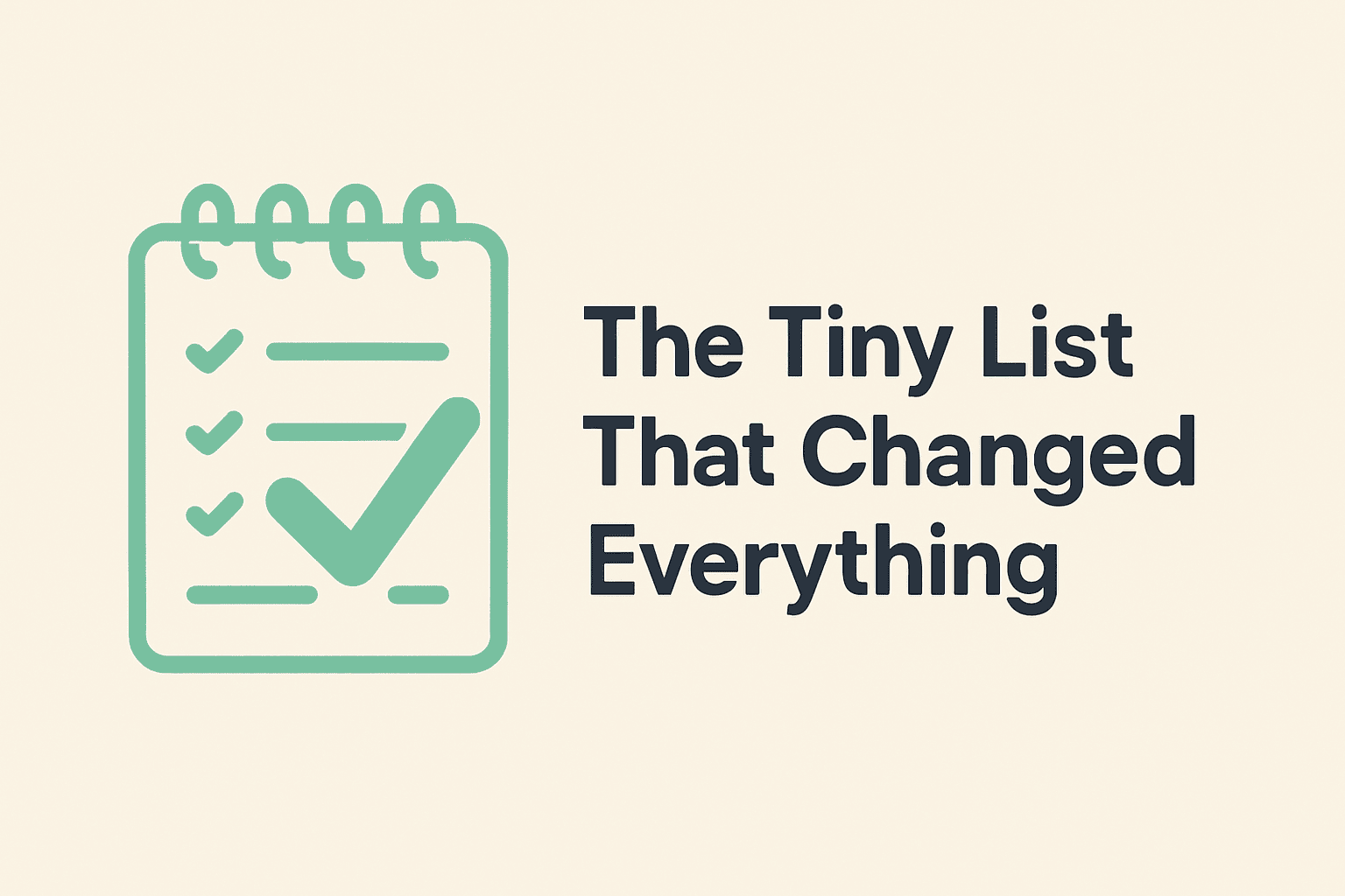 Minimal to-do list with three tasks and a checkmark